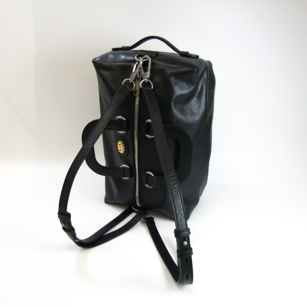 Gucci 587866 Unisex Leather Boston Bag,Handbag,Shoulder Bag Black - Picture 4 of 12
